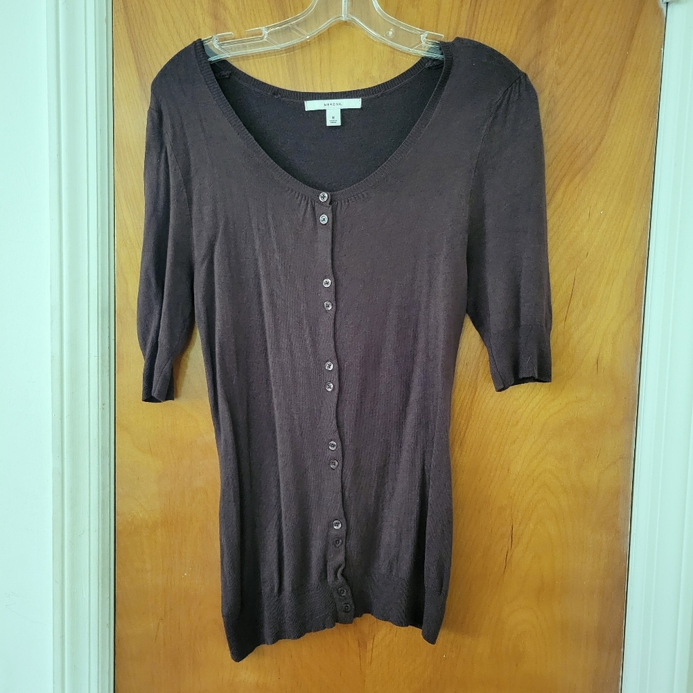 Brown Merona 1/2 Sleeve Rayon Sweater Top
